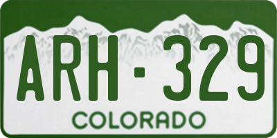 CO license plate ARH329