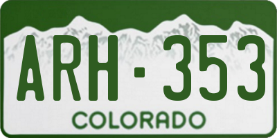 CO license plate ARH353
