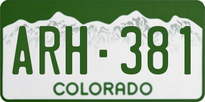 CO license plate ARH381