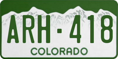 CO license plate ARH418