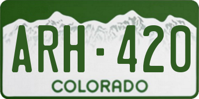 CO license plate ARH420