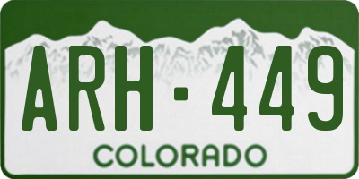 CO license plate ARH449