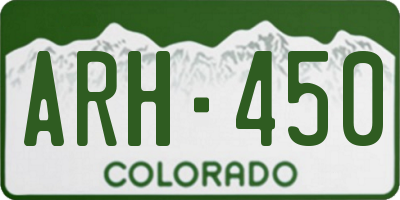 CO license plate ARH450