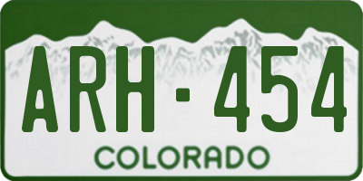 CO license plate ARH454