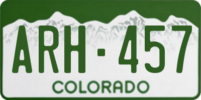 CO license plate ARH457