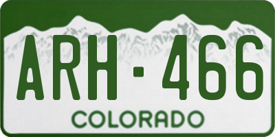 CO license plate ARH466
