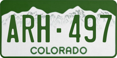 CO license plate ARH497
