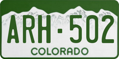 CO license plate ARH502