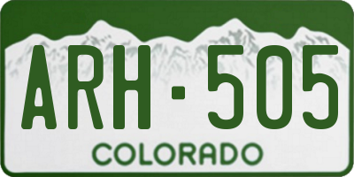 CO license plate ARH505