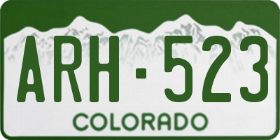 CO license plate ARH523