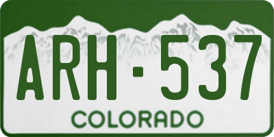 CO license plate ARH537