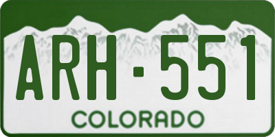 CO license plate ARH551