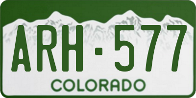 CO license plate ARH577