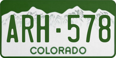 CO license plate ARH578