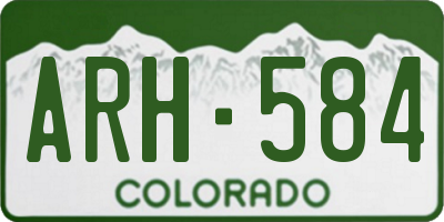 CO license plate ARH584