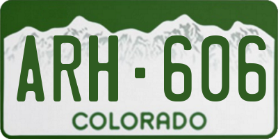 CO license plate ARH606