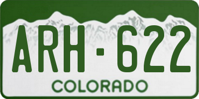 CO license plate ARH622