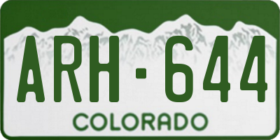 CO license plate ARH644