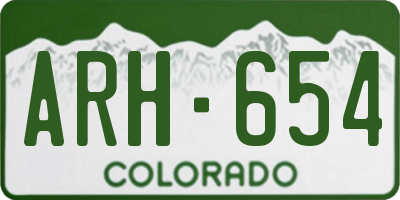 CO license plate ARH654