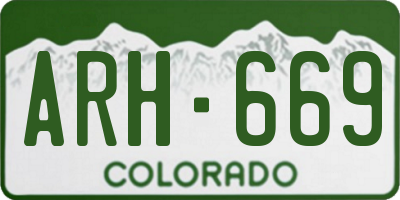 CO license plate ARH669