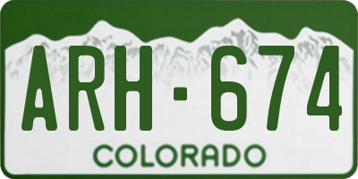 CO license plate ARH674