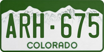 CO license plate ARH675