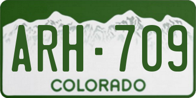 CO license plate ARH709