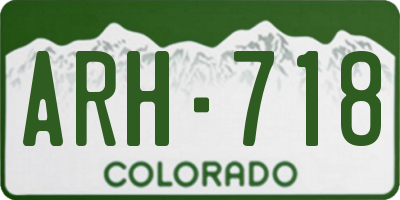 CO license plate ARH718