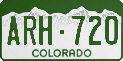 CO license plate ARH720