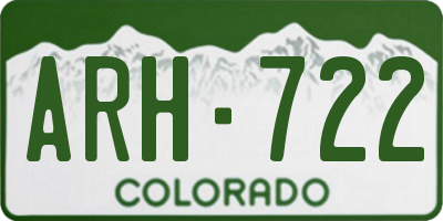 CO license plate ARH722