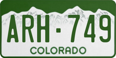 CO license plate ARH749