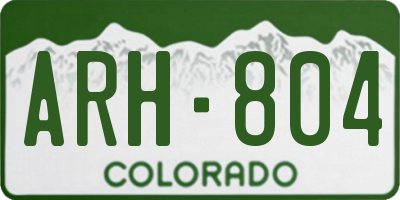 CO license plate ARH804