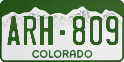 CO license plate ARH809