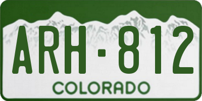 CO license plate ARH812