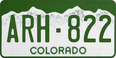 CO license plate ARH822