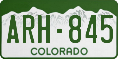 CO license plate ARH845