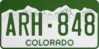 CO license plate ARH848
