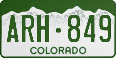 CO license plate ARH849