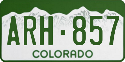 CO license plate ARH857