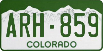 CO license plate ARH859