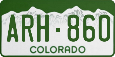 CO license plate ARH860