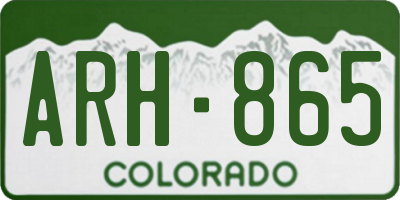 CO license plate ARH865