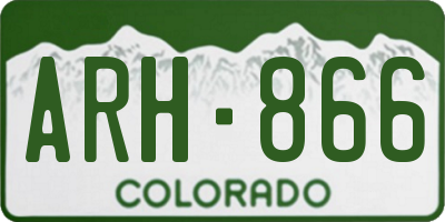 CO license plate ARH866