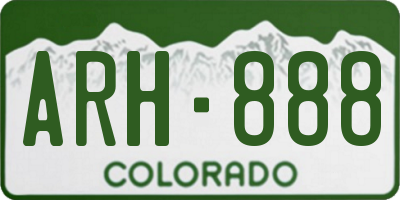 CO license plate ARH888
