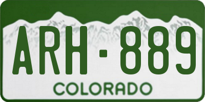 CO license plate ARH889