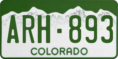 CO license plate ARH893