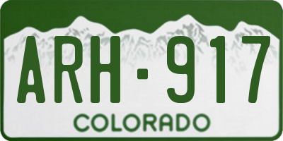 CO license plate ARH917