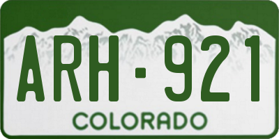 CO license plate ARH921