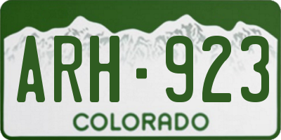 CO license plate ARH923