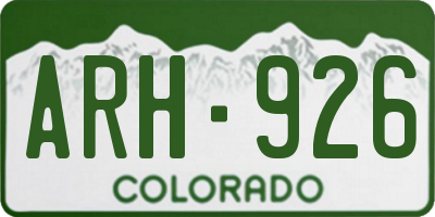 CO license plate ARH926